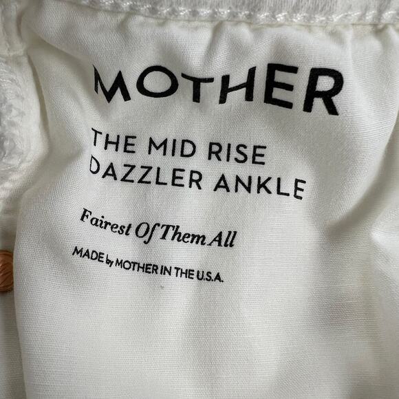 MOTHER The Mid Rise Dazzler Ankle Jean Fairest of Them All Wash White Size 31 - Picture 6 of 16